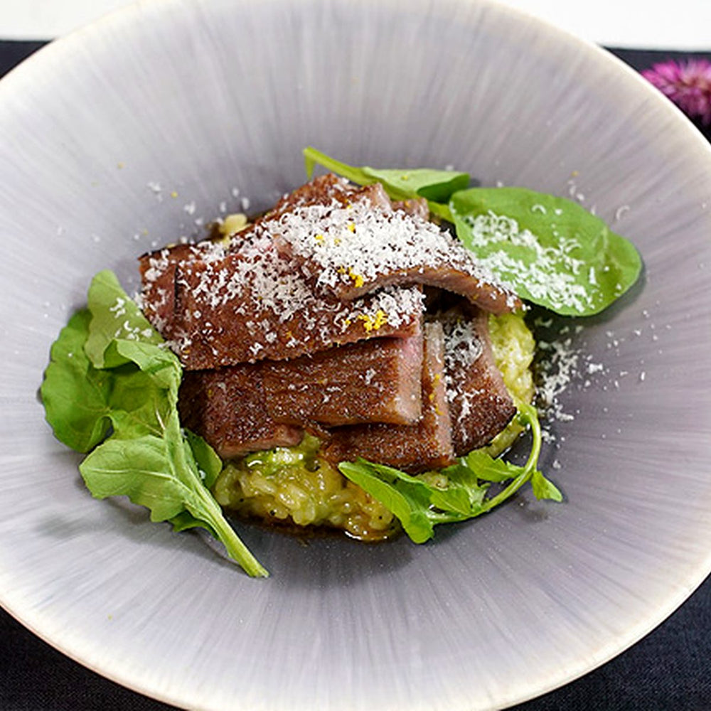 Recette Charcoal Grilled Wagyu Matcha Risotto