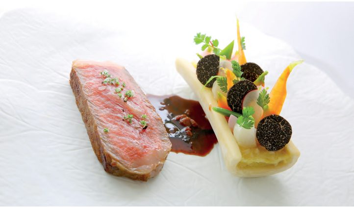 Côte de Wagyu épaisse, flan de moelle et sauce au porto, par Jérôme Nutile